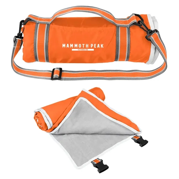 48" x 57" roll-up blanket with buckle closure and detachable/adjustable shoulder... from ASI 61125 Hit Promotional Products / Hit®