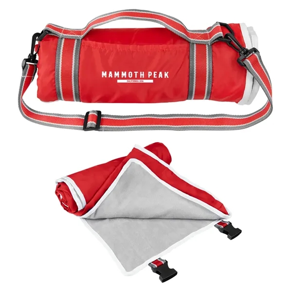 48" x 57" roll-up blanket with buckle closure and detachable/adjustable shoulder... from ASI 61125 Hit Promotional Products / Hit®