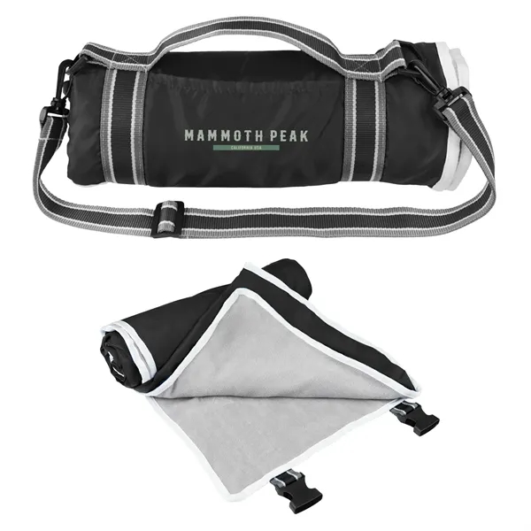 48" x 57" roll-up blanket with buckle closure and detachable/adjustable shoulder... from ASI 61125 Hit Promotional Products / Hit®