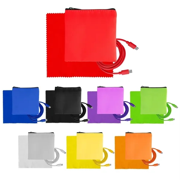 Colorful RPET C to C Cable & Cloth Set... from ASI 30208 A P Specialties / AP Specialties