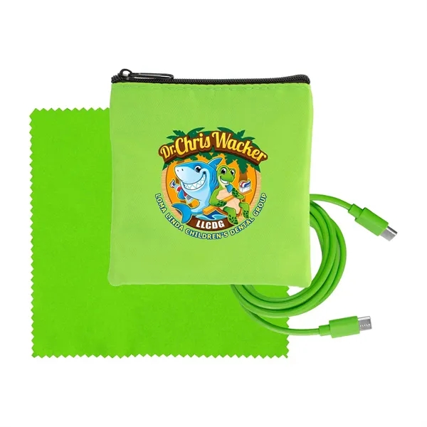 Colorful RPET C to C Cable & Cloth Set... from ASI 30208 A P Specialties / AP Specialties