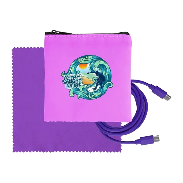 Colorful RPET C to C Cable & Cloth Set... from ASI 30208 A P Specialties / AP Specialties