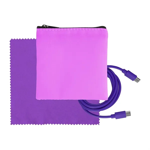 Colorful RPET C to C Cable & Cloth Set... from ASI 30208 A P Specialties / AP Specialties