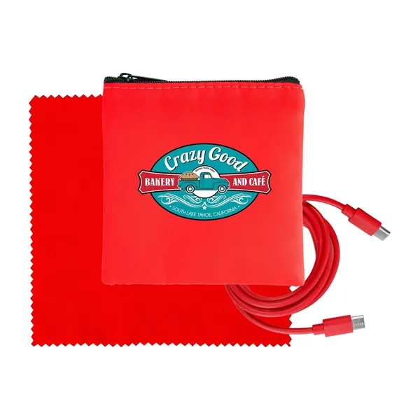 Colorful RPET C to C Cable & Cloth Set... from ASI 30208 A P Specialties / AP Specialties