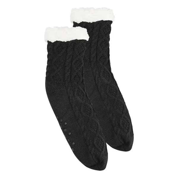 Slipper socks made of 100% acrylic with 100% polyester Sherpa lining.... from ASI 61125 Hit Promotional Products / Hit®