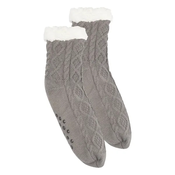 Slipper socks made of 100% acrylic with 100% polyester Sherpa lining.... from ASI 61125 Hit Promotional Products / Hit®
