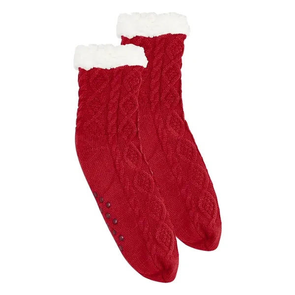 Slipper socks made of 100% acrylic with 100% polyester Sherpa lining.... from ASI 61125 Hit Promotional Products / Hit®