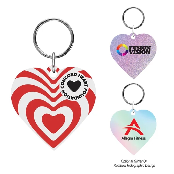 Heart shaped acrylic key tag with split ring attachment.... from ASI 61125 Hit Promotional Products / Hit®