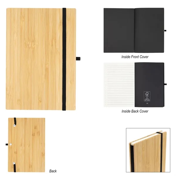 Journal with bamboo cover, 100 lined pages and strap closure.... from ASI 61125 Hit Promotional Products / Hit®