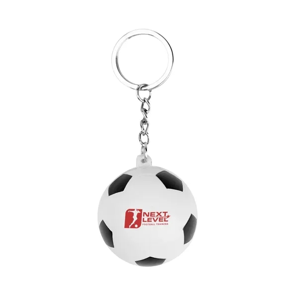 Soccer ball shaped stress reliever with split ring.... from ASI 61125 Hit Promotional Products / Hit®
