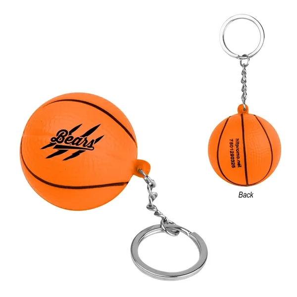 Basketball shaped stress reliever with split ring.... from ASI 61125 Hit Promotional Products / Hit®