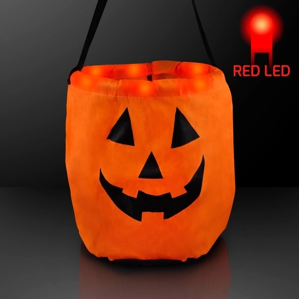 Blank or imprinted. LED Pumpkin Trick-Or-Treat Halloween Bag. Allows A One... from ASI 34194 ALightPromos / Alight Promotional Products