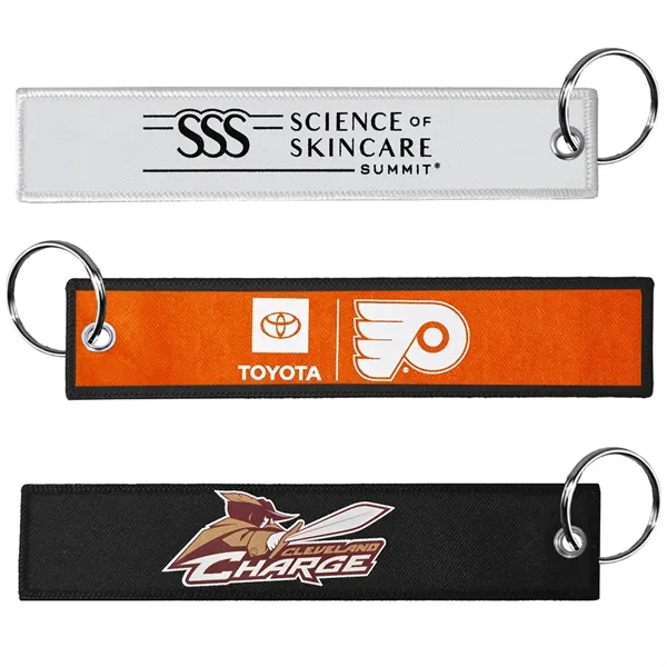 Key tag with DTF decoration and twill background on both sides... from ASI 90160 Suntex Industries