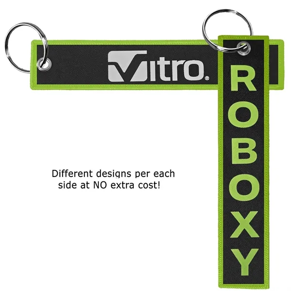 Key tag with DTF decoration and twill background on both sides... from ASI 90160 Suntex Industries
