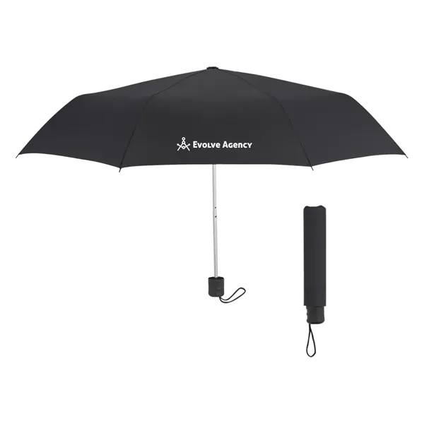 Manual open telescopic folding umbrella with wrist strap and matching sleeve.... from ASI 57956 Graphco line