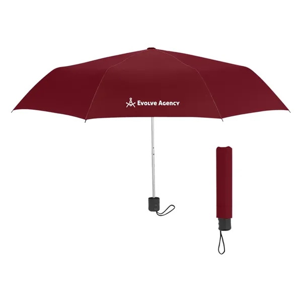 Manual open telescopic folding umbrella with wrist strap and matching sleeve.... from ASI 57956 Graphco line