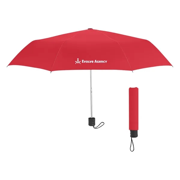 Manual open telescopic folding umbrella with wrist strap and matching sleeve.... from ASI 57956 Graphco line