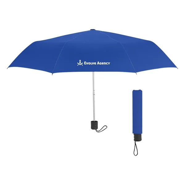 Manual open telescopic folding umbrella with wrist strap and matching sleeve.... from ASI 57956 Graphco line
