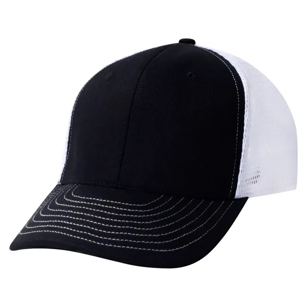 Low style structured six panel cap with mesh and plastic strap... from ASI 73775 Unionwear