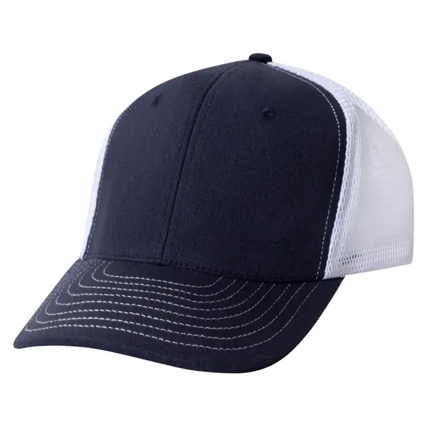 Low style structured six panel cap with mesh and plastic strap... from ASI 73775 Unionwear