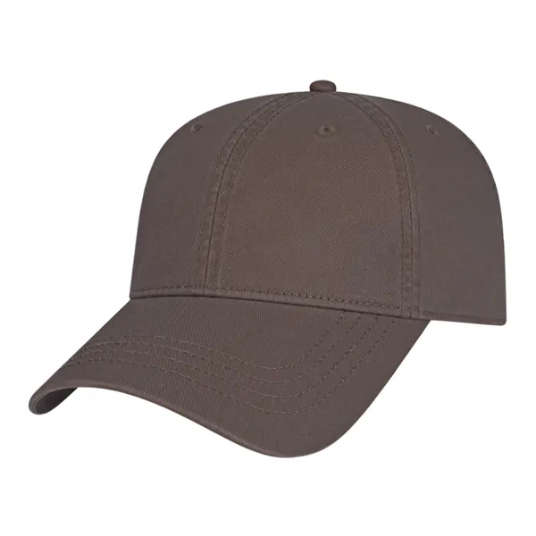 Low profile six panel unstructured twill golf cap with antique brass... from ASI 43792 Cap America Inc