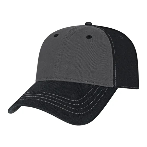 Low profile six panel unstructured twill golf cap with antique brass... from ASI 43792 Cap America Inc