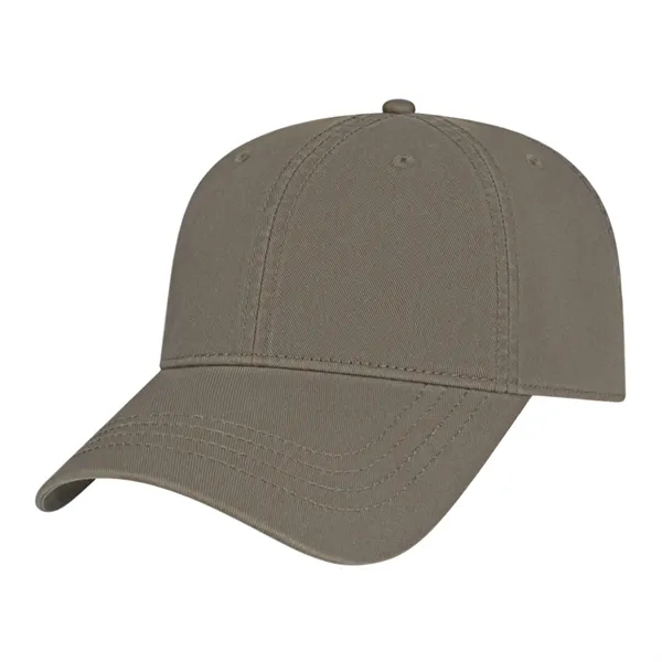 Low profile six panel unstructured twill golf cap with antique brass... from ASI 43792 Cap America Inc