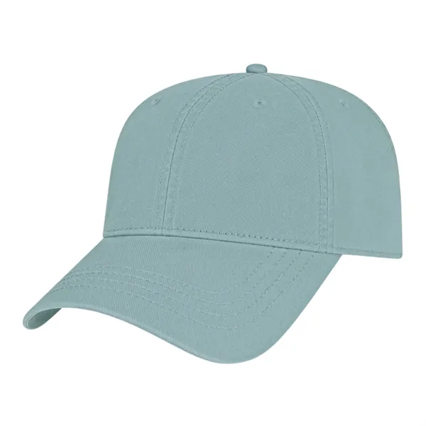 Low profile six panel unstructured twill golf cap with antique brass... from ASI 43792 Cap America Inc
