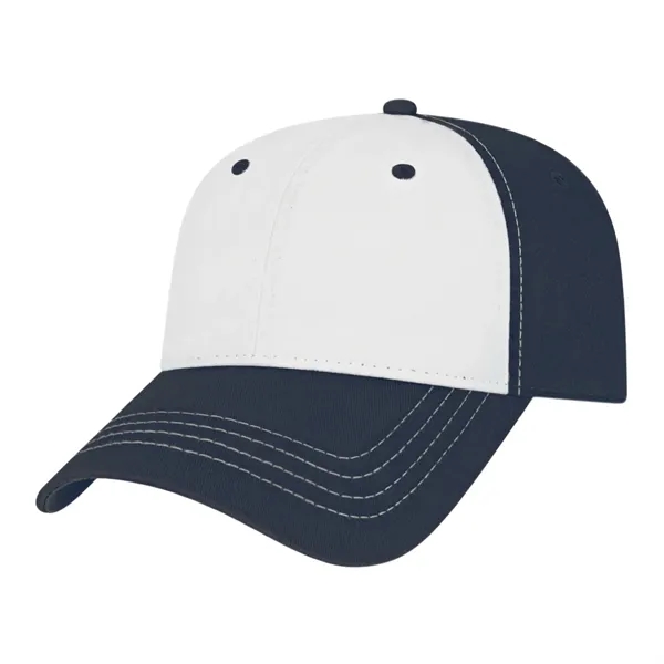 Low profile six panel unstructured twill golf cap with antique brass... from ASI 43792 Cap America Inc