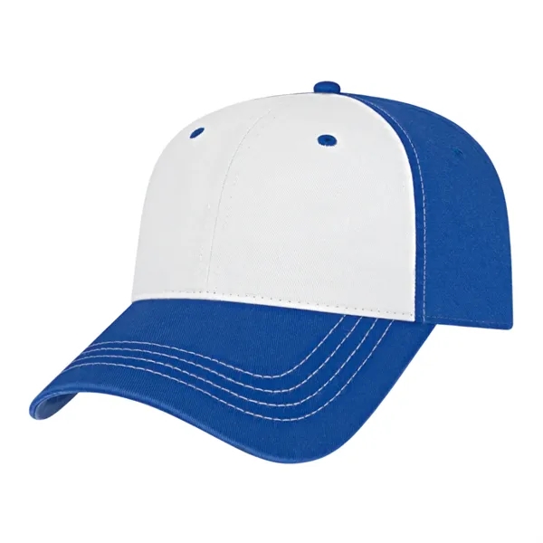Low profile six panel unstructured twill golf cap with antique brass... from ASI 43792 Cap America Inc