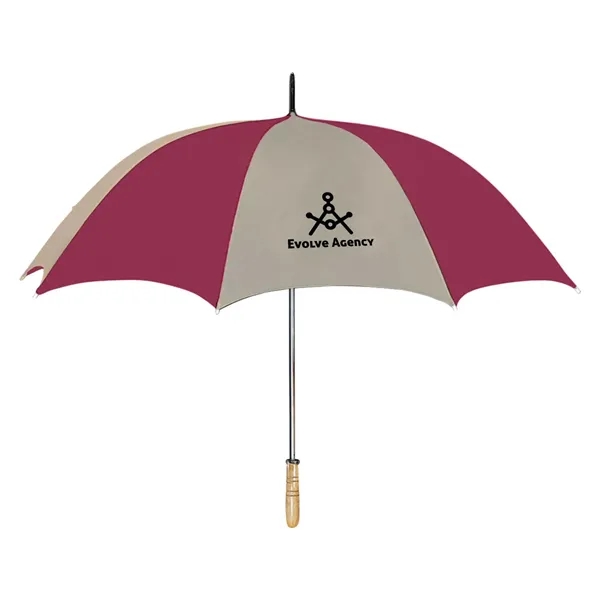 The umbrella features a comfortable wood grip handle for easy carrying... from ASI 57956 Graphco line