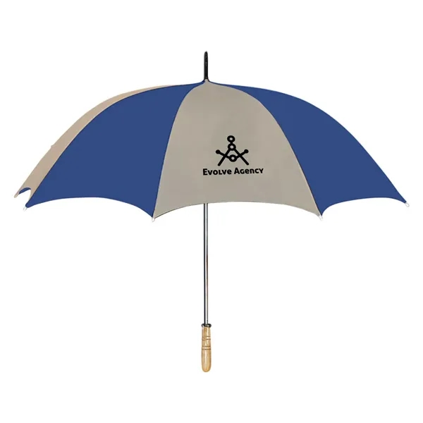 The umbrella features a comfortable wood grip handle for easy carrying... from ASI 57956 Graphco line