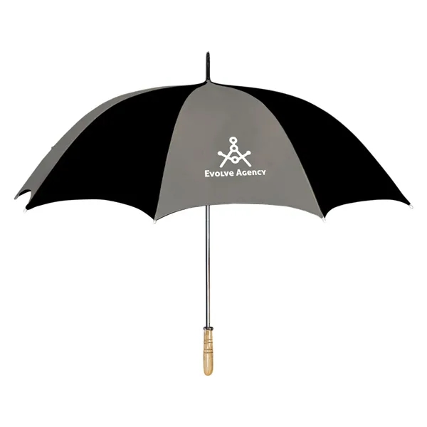 The umbrella features a comfortable wood grip handle for easy carrying... from ASI 57956 Graphco line