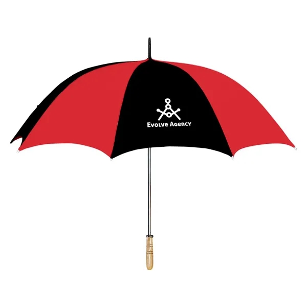 The umbrella features a comfortable wood grip handle for easy carrying... from ASI 57956 Graphco line
