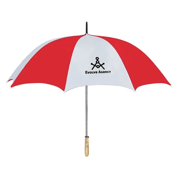 The umbrella features a comfortable wood grip handle for easy carrying... from ASI 57956 Graphco line