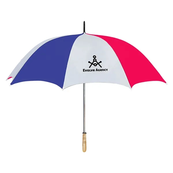 The umbrella features a comfortable wood grip handle for easy carrying... from ASI 57956 Graphco line