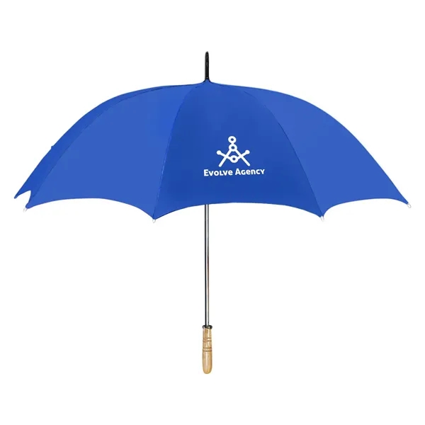 The umbrella features a comfortable wood grip handle for easy carrying... from ASI 57956 Graphco line