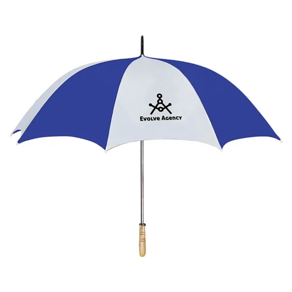 The umbrella features a comfortable wood grip handle for easy carrying... from ASI 57956 Graphco line