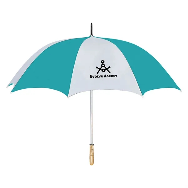 The umbrella features a comfortable wood grip handle for easy carrying... from ASI 57956 Graphco line