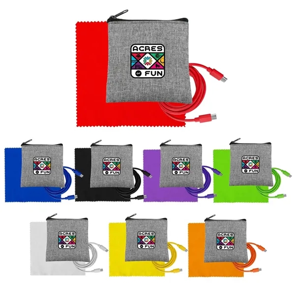 Recycled A+C to C Cable & Cloth Set... from ASI 30208 A P Specialties / AP Specialties