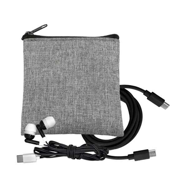 Recycled C to C Cable & Ear Bud Set... from ASI 30208 A P Specialties / AP Specialties