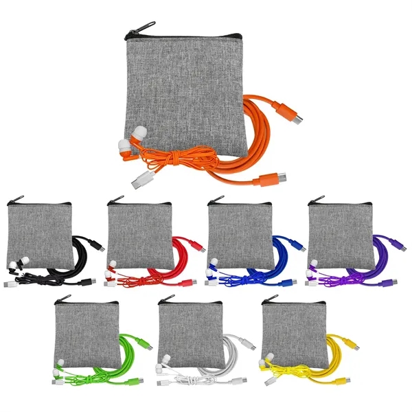 Recycled C to C Cable & Ear Bud Set... from ASI 30208 A P Specialties / AP Specialties