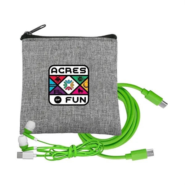 Recycled C to C Cable & Ear Bud Set... from ASI 30208 A P Specialties / AP Specialties