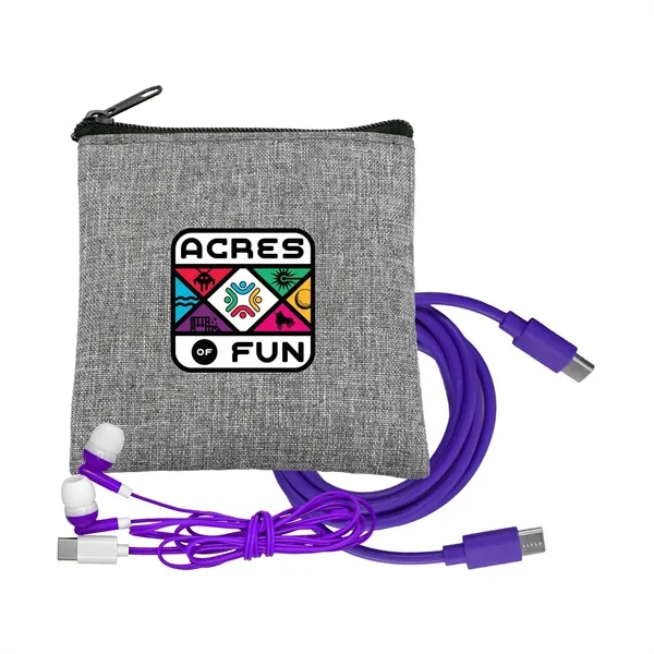 Recycled C to C Cable & Ear Bud Set... from ASI 30208 A P Specialties / AP Specialties