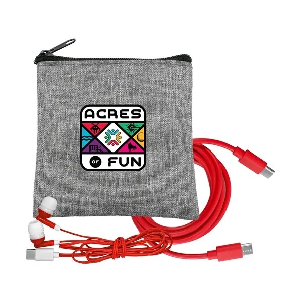 Recycled C to C Cable & Ear Bud Set... from ASI 30208 A P Specialties / AP Specialties