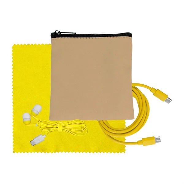 Tan Executive C to C Cable, Cloth & Ear Bud Set... from ASI 30208 A P Specialties / AP Specialties