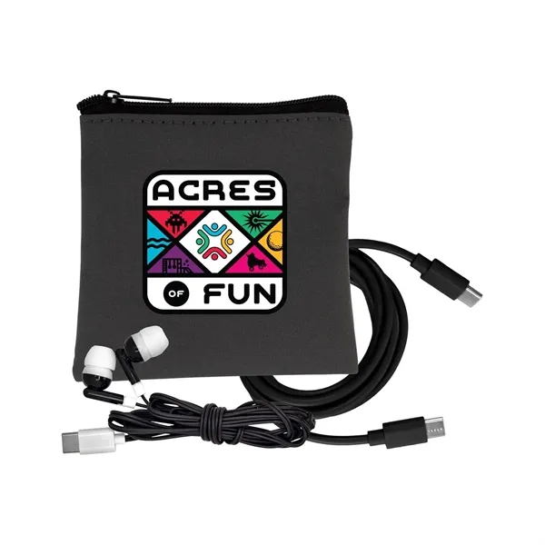 Gray Executive C to C Cable & Ear Bud Set... from ASI 30208 A P Specialties / AP Specialties