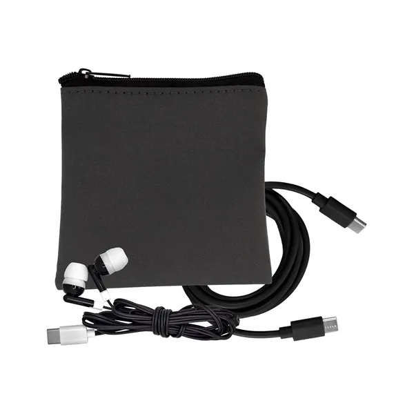 Gray Executive C to C Cable & Ear Bud Set... from ASI 30208 A P Specialties / AP Specialties