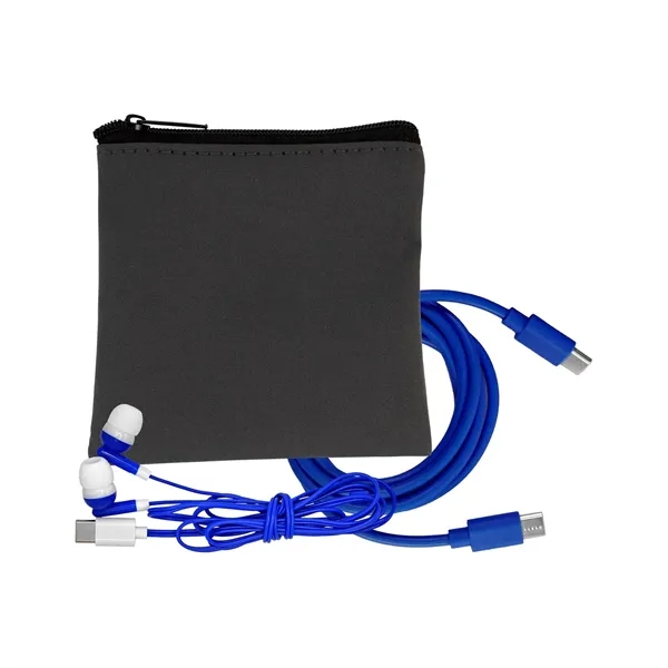 Gray Executive C to C Cable & Ear Bud Set... from ASI 30208 A P Specialties / AP Specialties