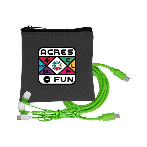 Gray Executive C to C Cable & Ear Bud Set... from ASI 30208 A P Specialties / AP Specialties